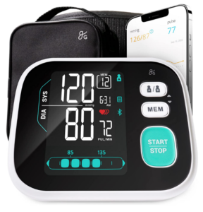 Blood Pressure Monitors for Home Use Rechargeable Blood Pressure Monitor  Wrist Digital BP Machine with LED Backlit Display Voice Broadcast 240  Memory Storage for 2 Users with Carrying Case Black