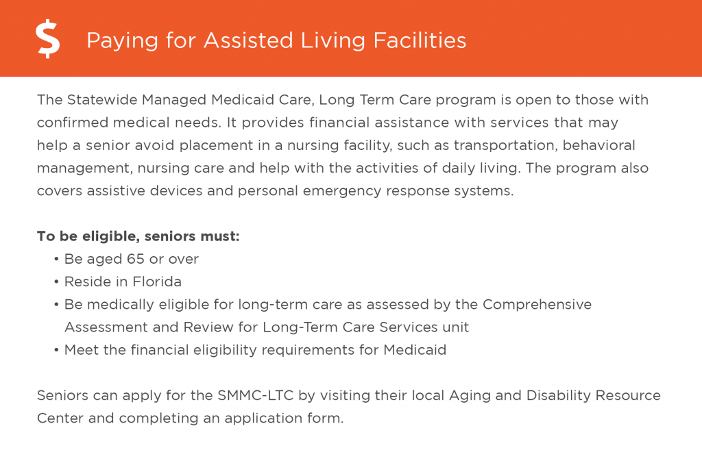 Paying for assisted living in Florida graphic