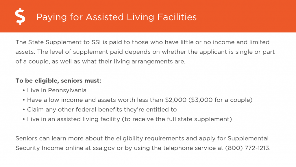 Paying for assisted living in Pennsylvania graphic