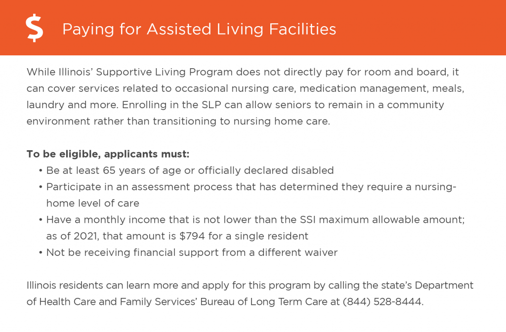 Paying for assisted living in Illinois graphic