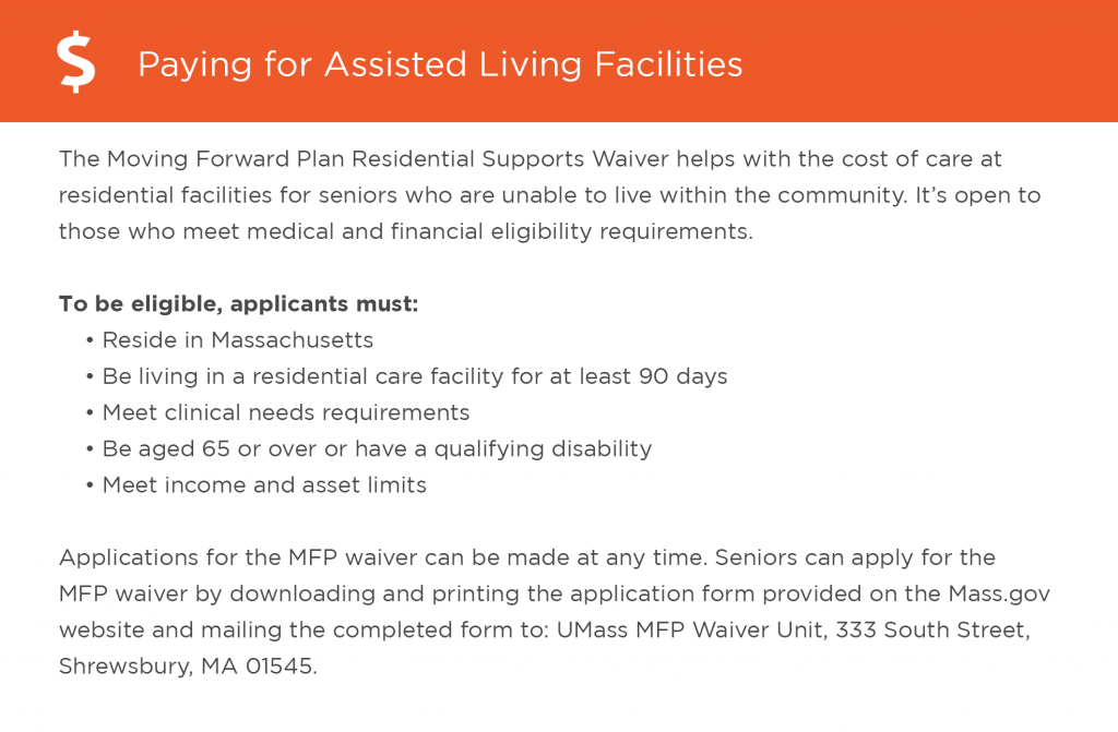 Paying for assisted living in Massachusetts graphic