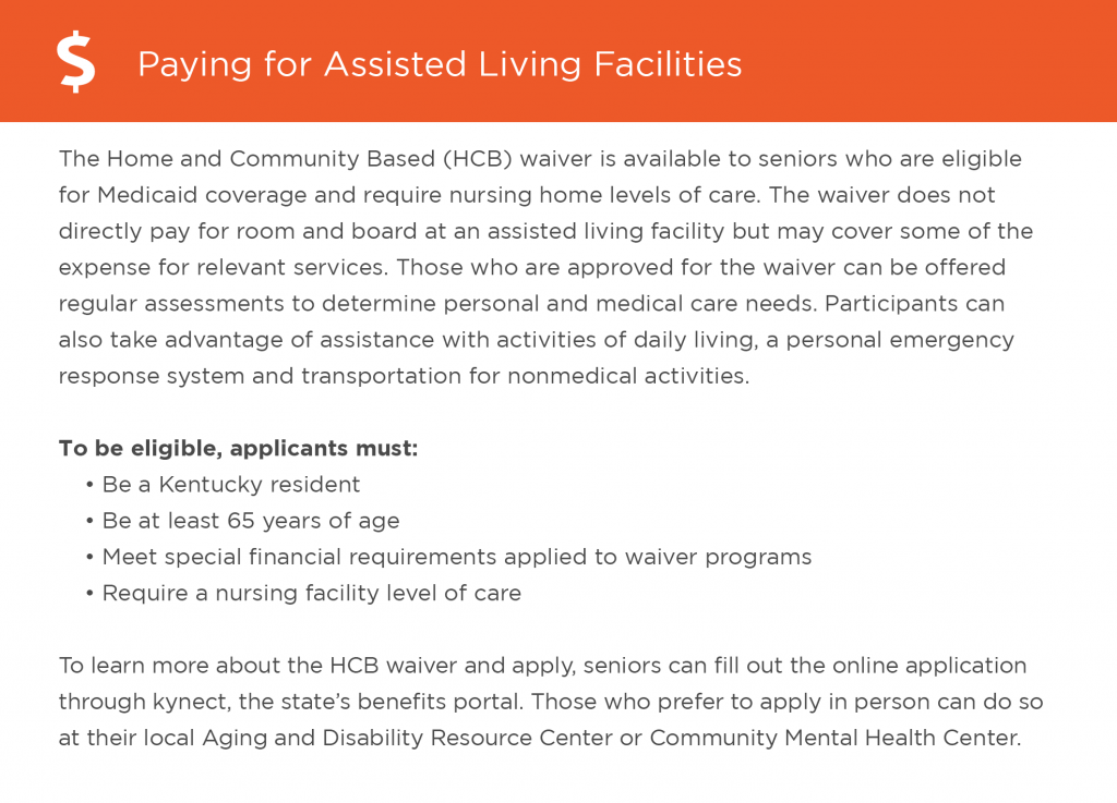 Paying for assisted living in Kentucky graphic