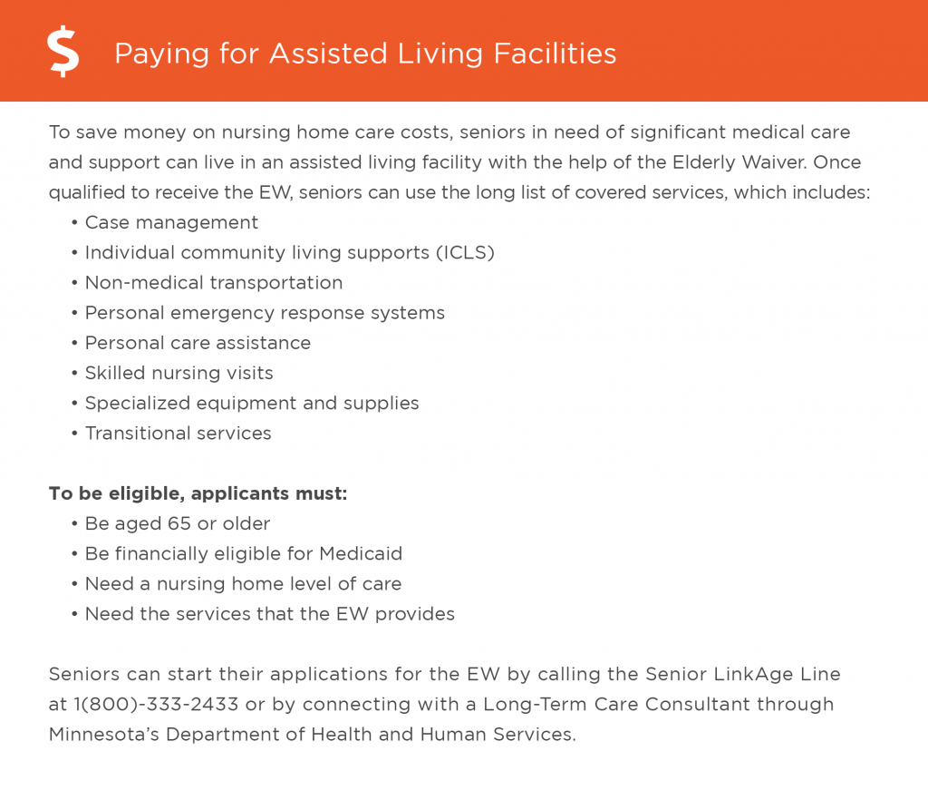 Paying for assisted living in Minnesota graphic