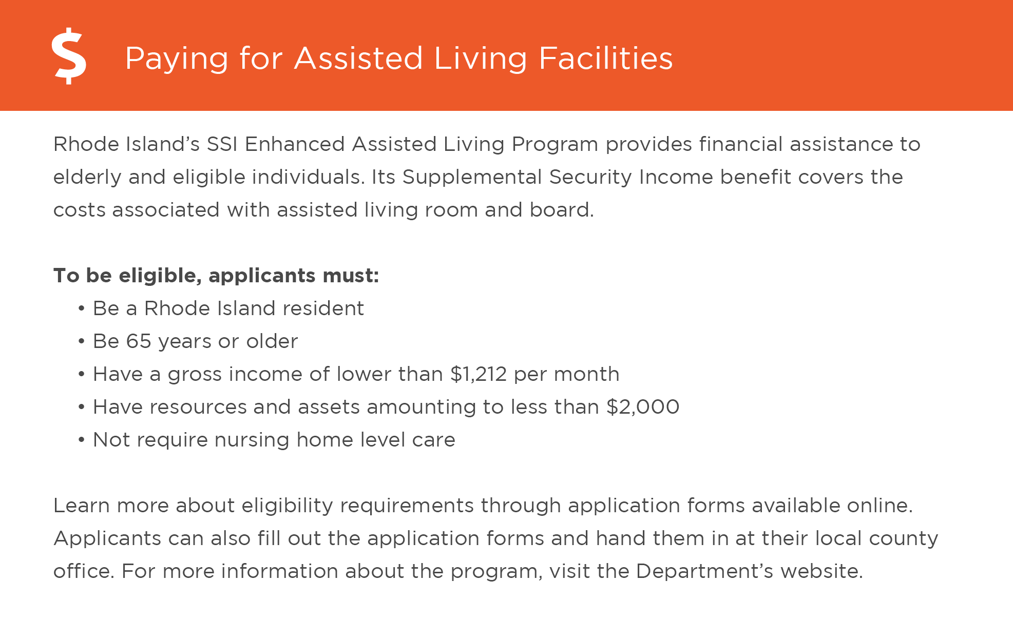 Paying for assisted living in Rhode Island graphic